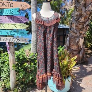 Anthropologie Solitaire Ruffle Floral Dress Sz S